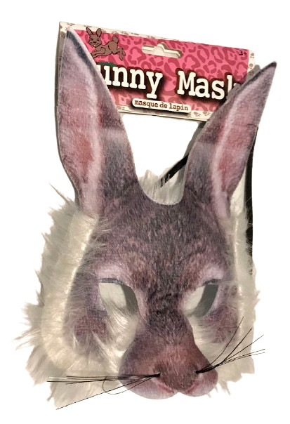3D RABBIT CLOTH HALF FACE MASK Big Ears Bunny Halloween Easter Realistic Face