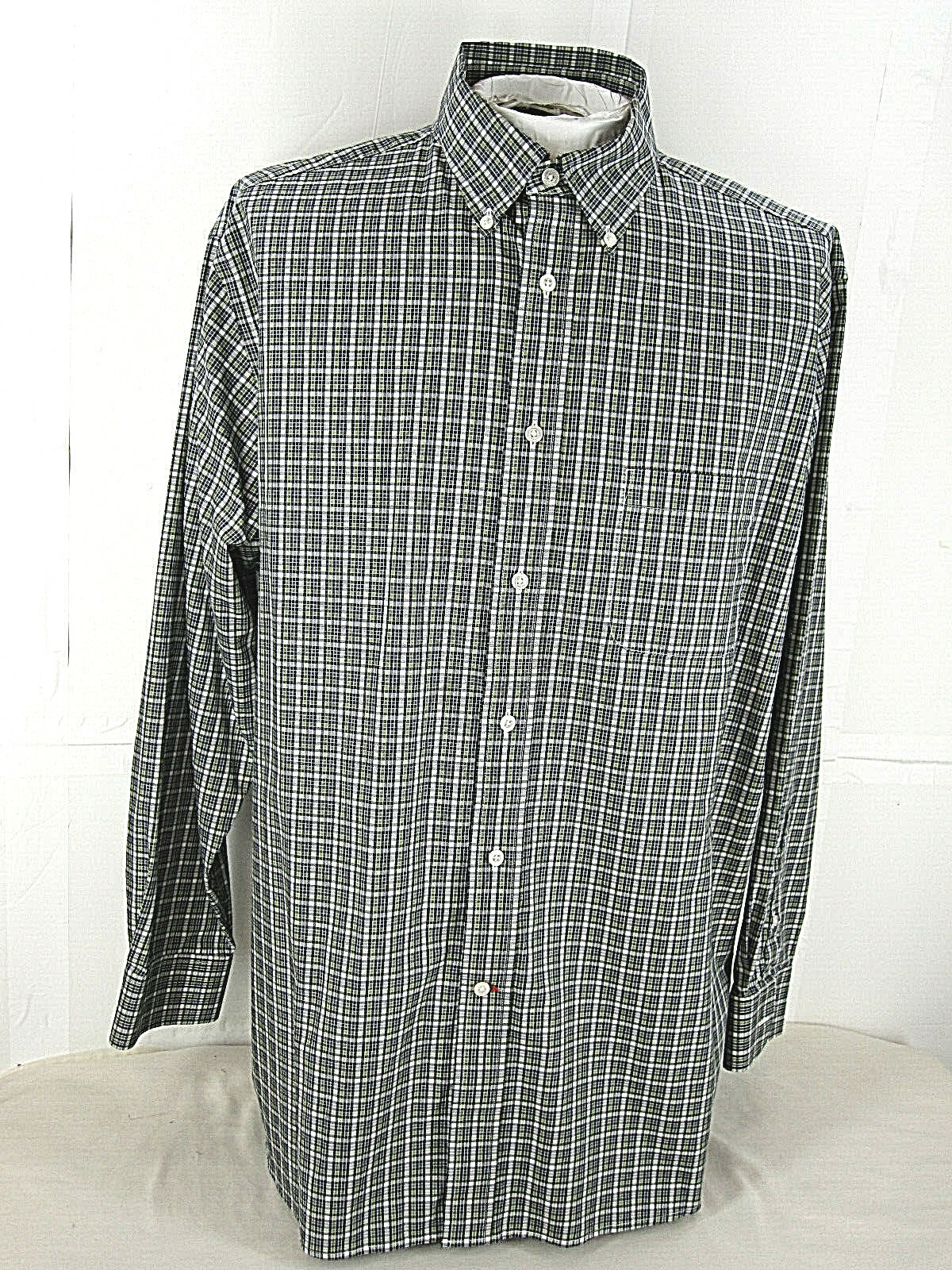 Daniel Cremieux Men’s L/S Button Up Shirt Gray Check XL [ 50in Chest 35L ]