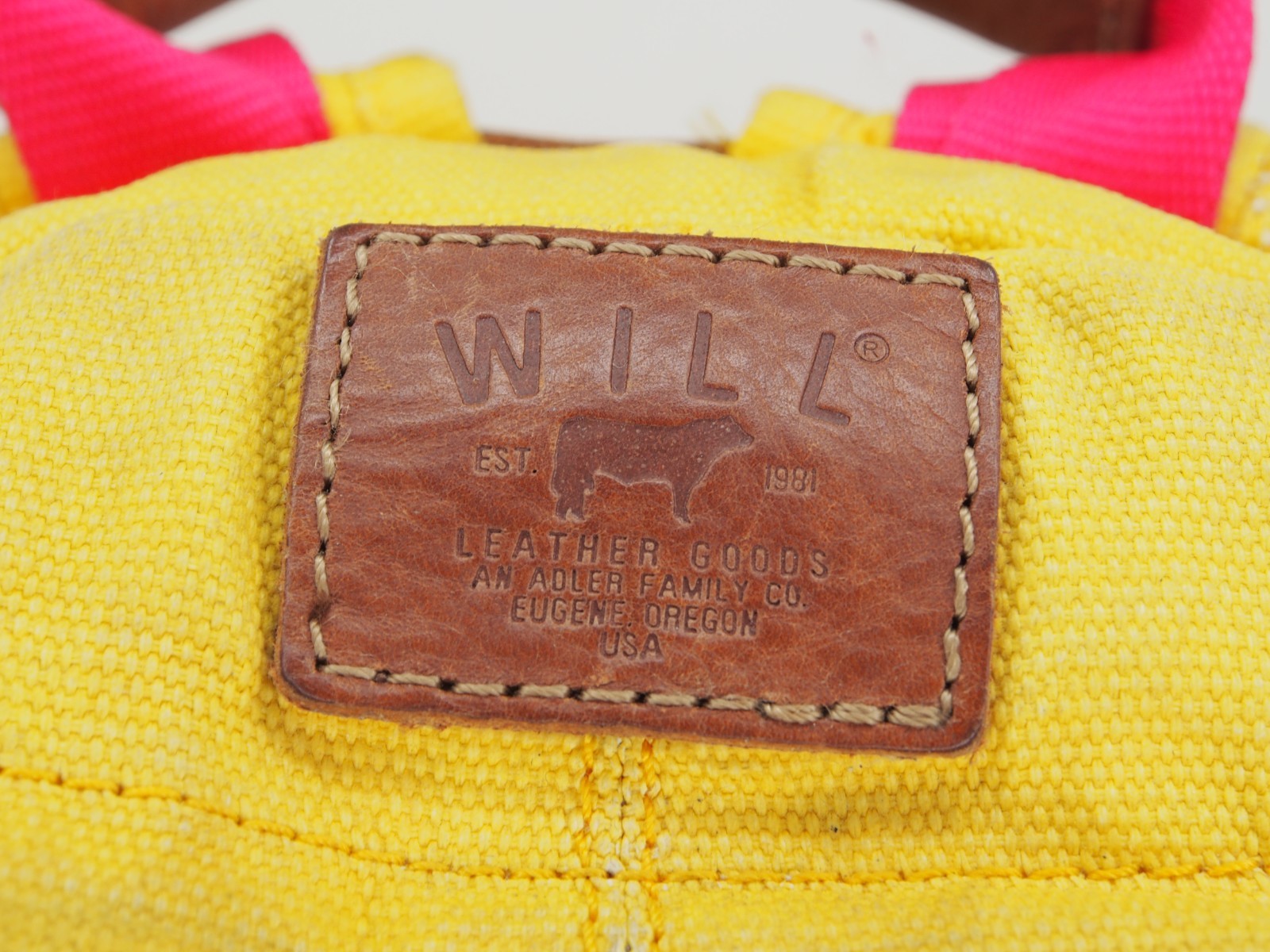 WILL LEATHER GOODS Backpack Yellow Canvas leather Campus Style bag