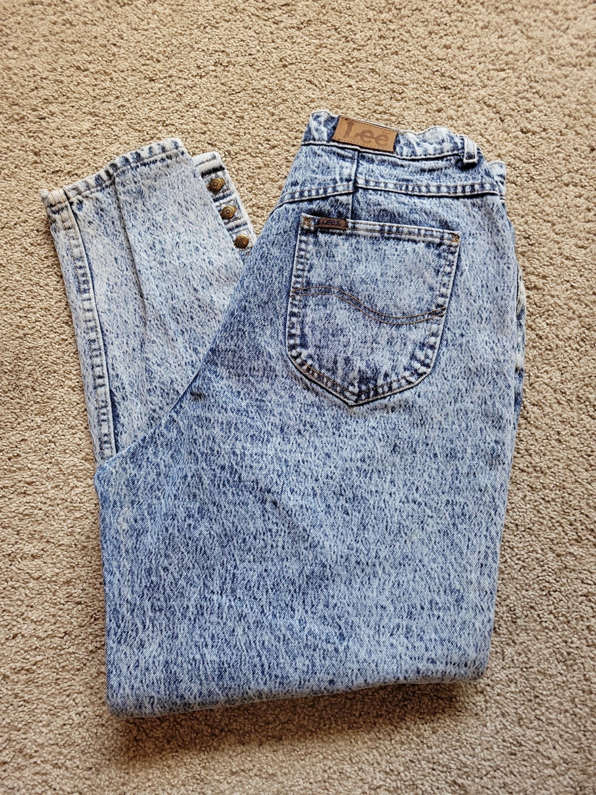 Vintage Women’s Lee Riders Acid Wash Jeans 18 Med 30 inch measured Made in USA