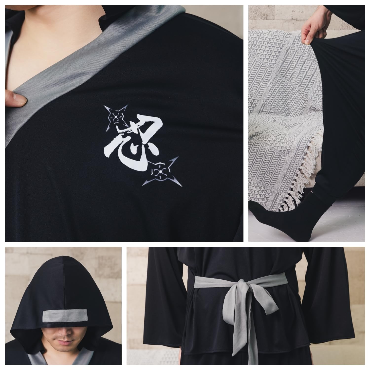 Cosplay Halloween Lounge Ninja Wear Unisex 3L Black