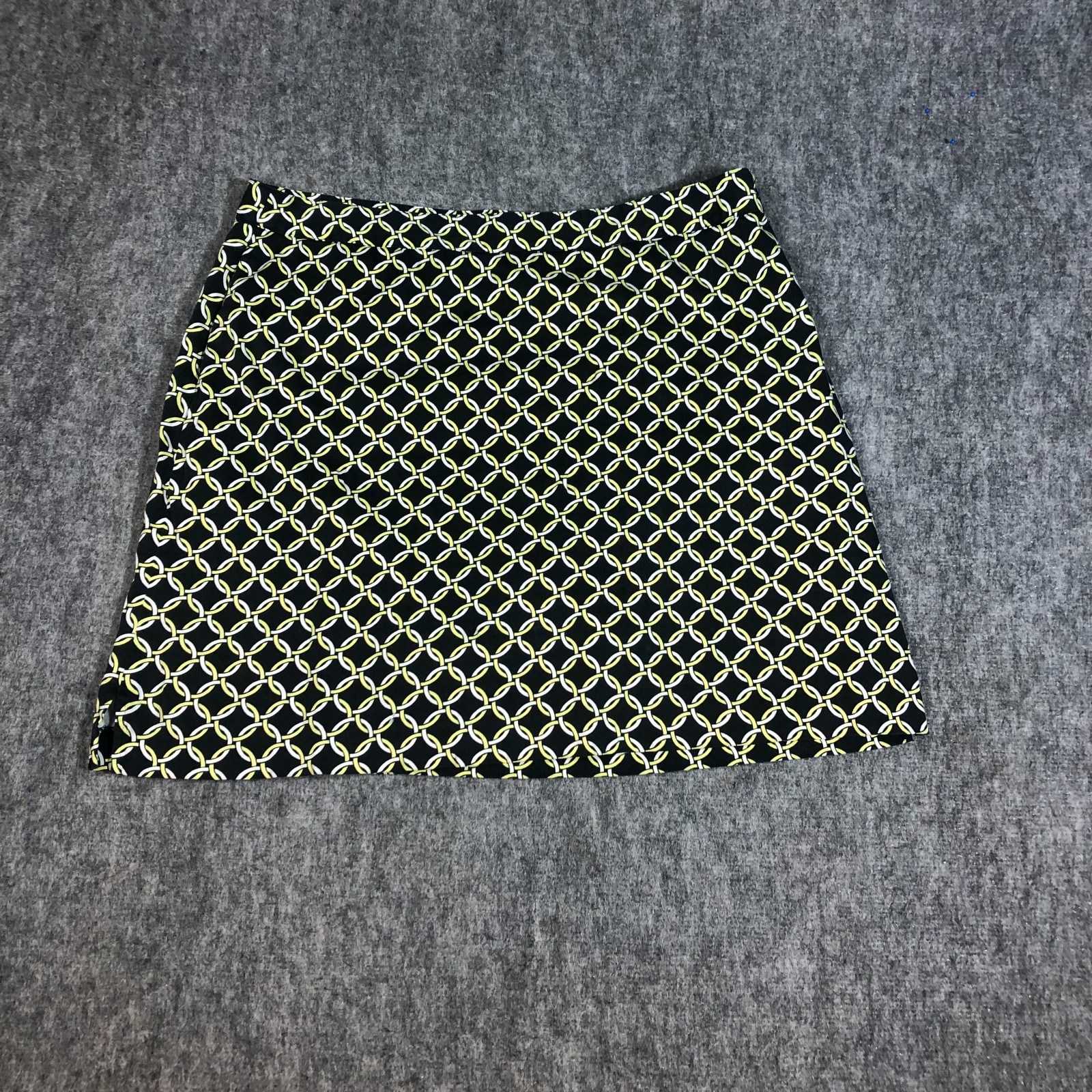 EP Pro Golf Skort Women Size 16 Black Chain print 97% Cotton 3% Spandex Slits