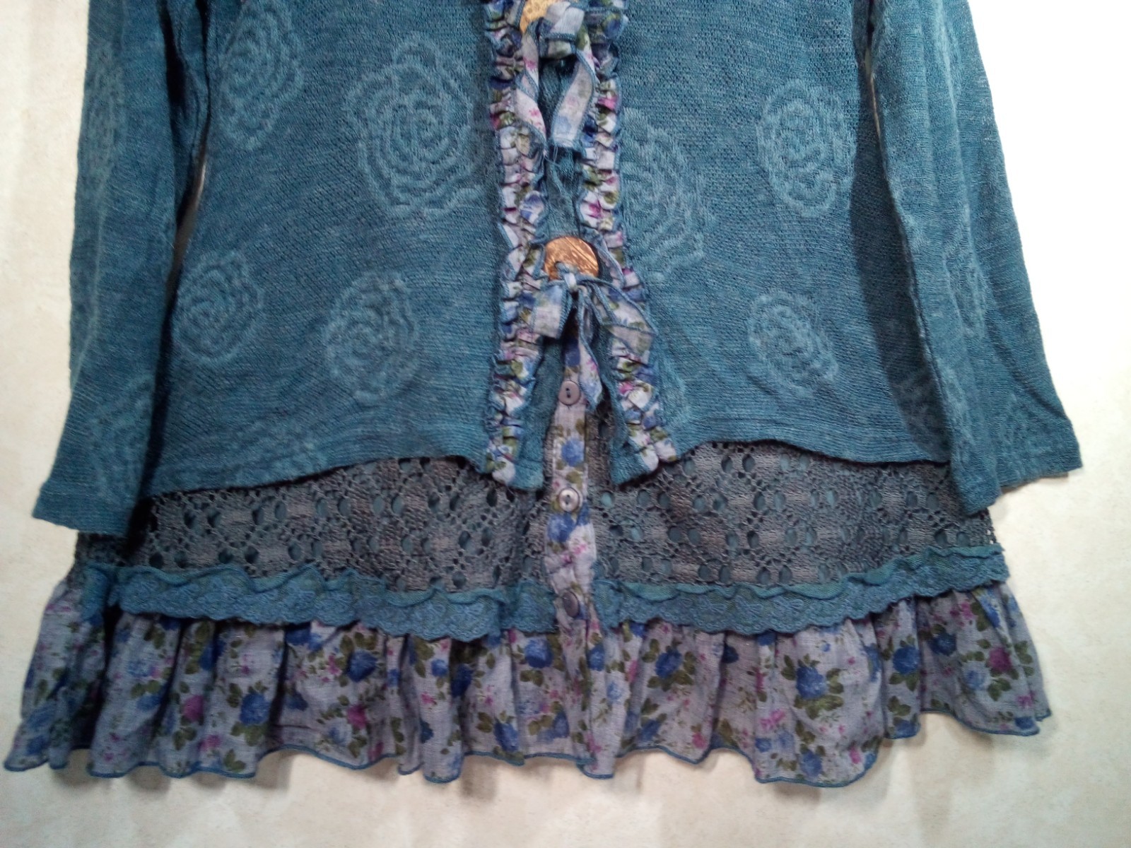 Pretty Angel Cardigan Sweater Womens S Blue Whimsigoth Dark Fairy Grunge