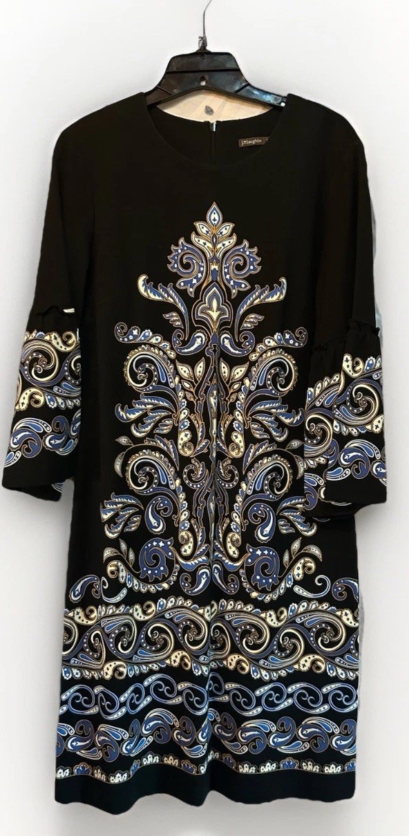 J. Mclaughlin Kinsley Bell Sleeve Black Neo Turkessa Sz M