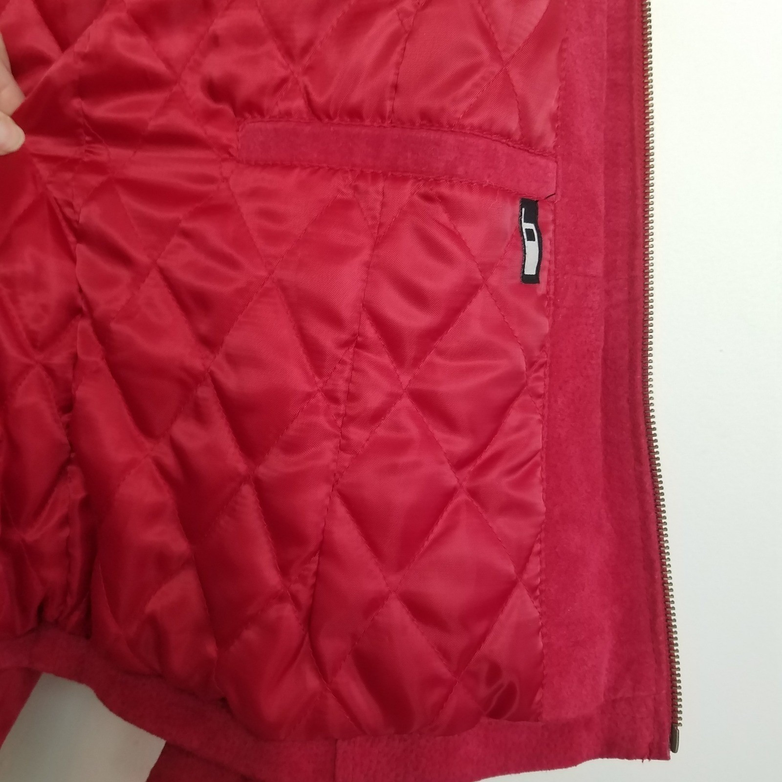 Relativity Red Genuine Suede Leather Zip Mock Neck Jacket M Moto Chic Streetwear