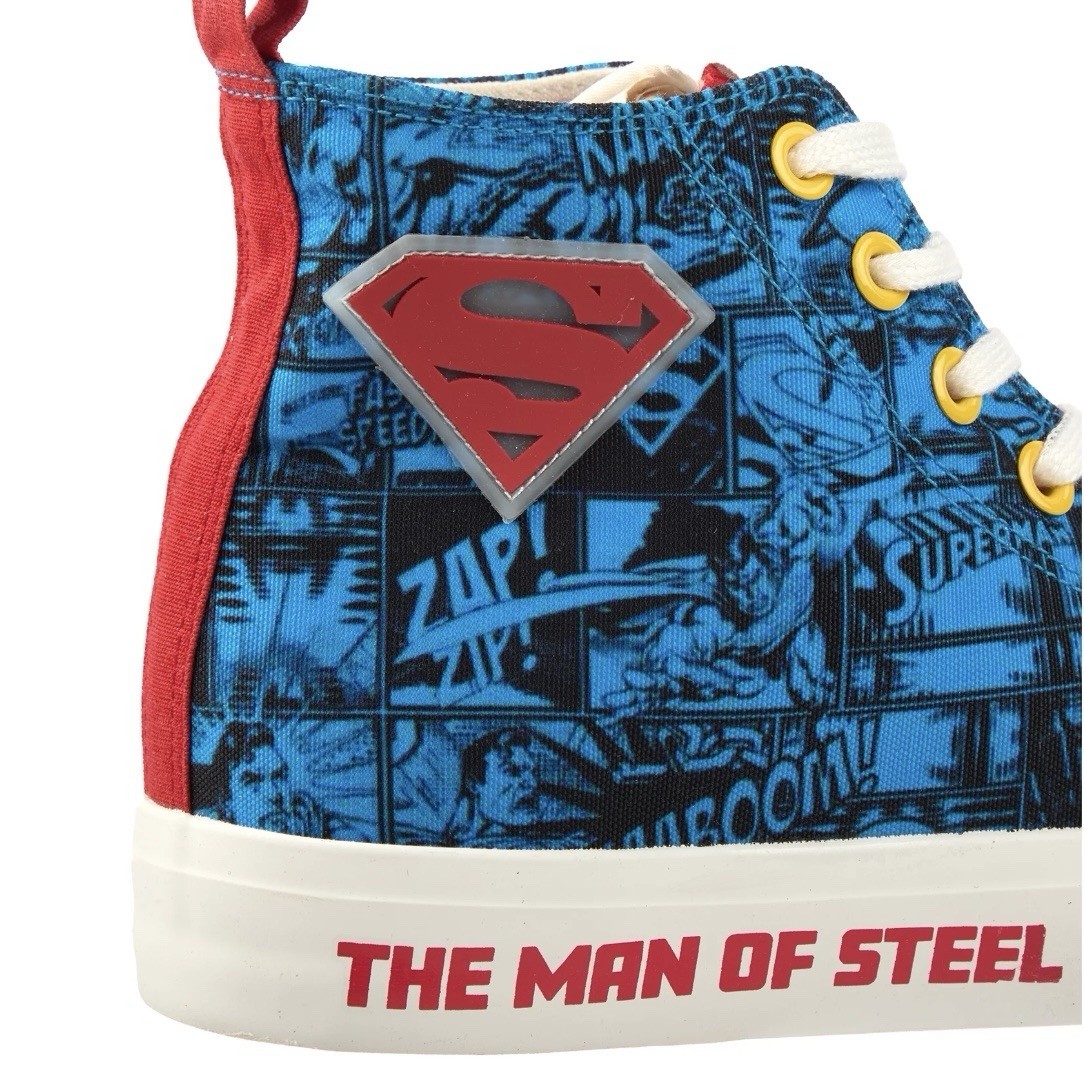 Superman Men High Top Shoes Canvas Sneakers NEW NWT The Man Of Steel Blue Size 8
