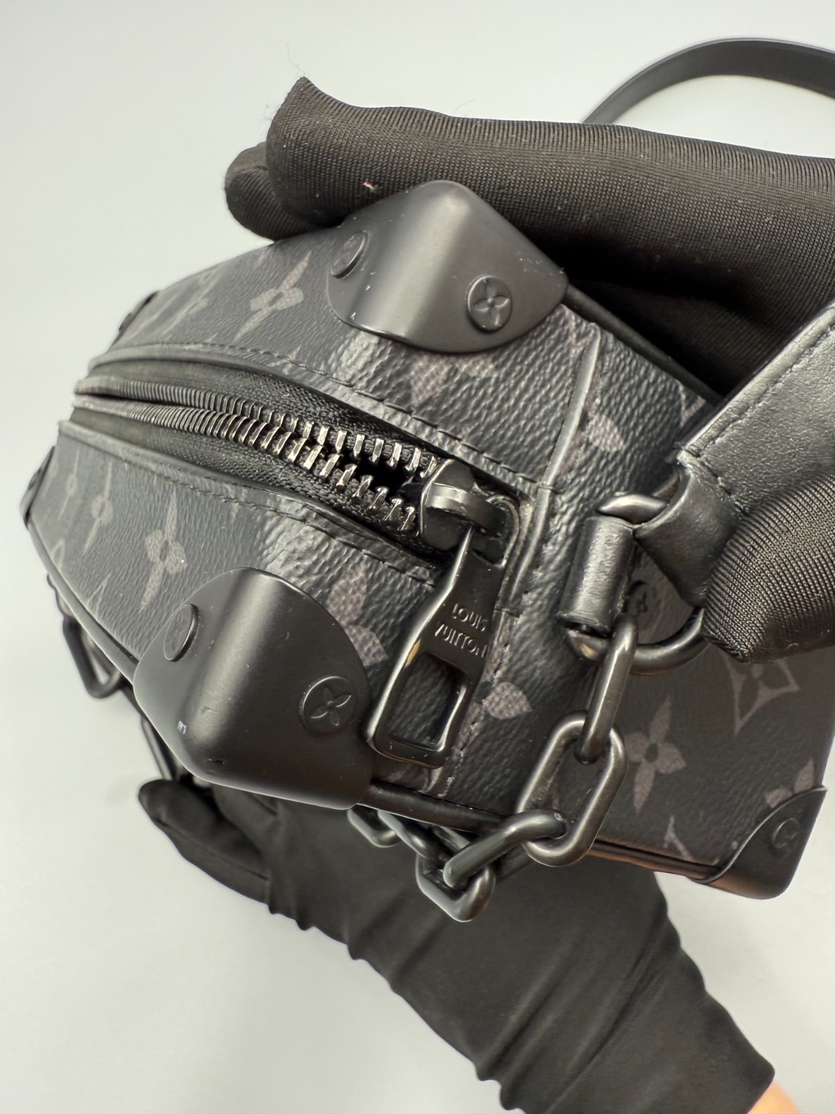 Louis Vuitton Mini Soft Trunk Monogram Eclipse Matte Black Chain Crossbody Box
