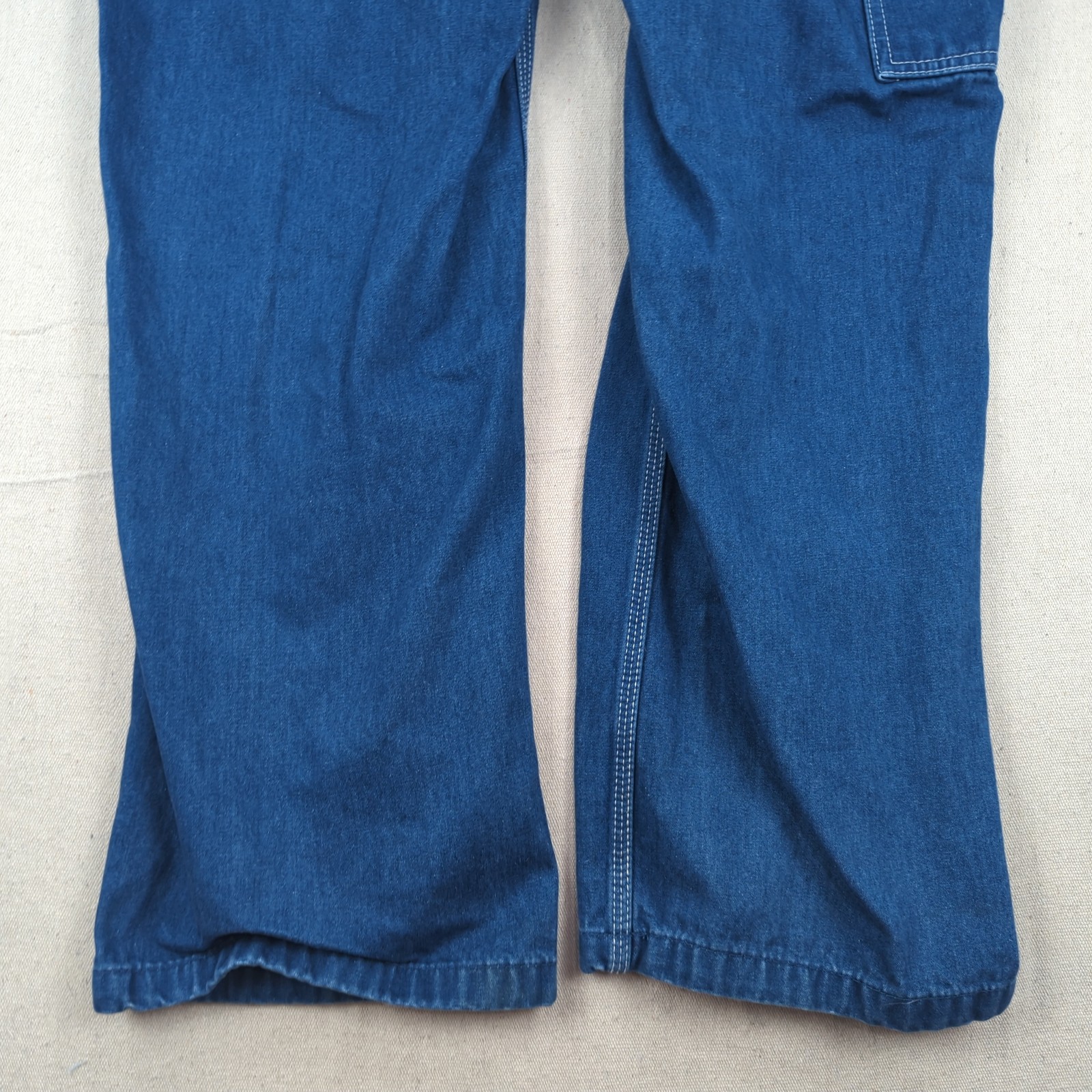 Liberty Overalls Mens 34×30 Blue Denim Utility Hammer Loop Carpenter Workwear