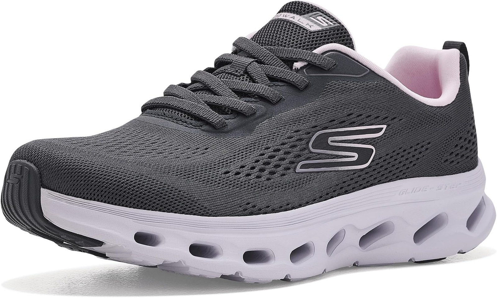 Skechers Womens Go Walk Glide Step 2.0 Kristee – Charcoal/Lavender – 8.5