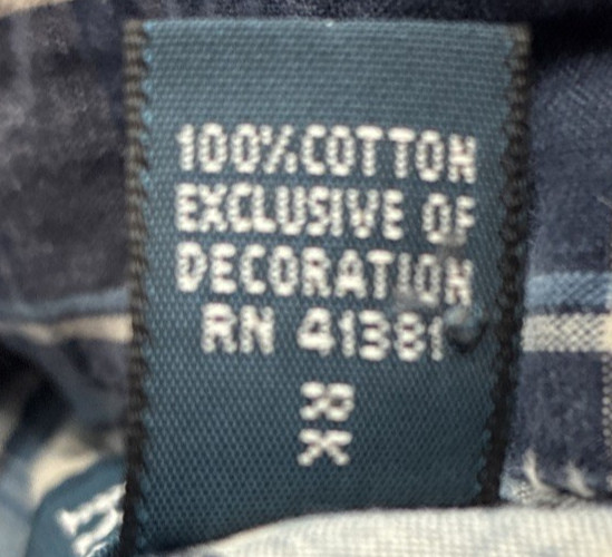 Ralph Lauren Custom Fit Blue White Plaid Long Sleeve Button Pony Shirt XXL