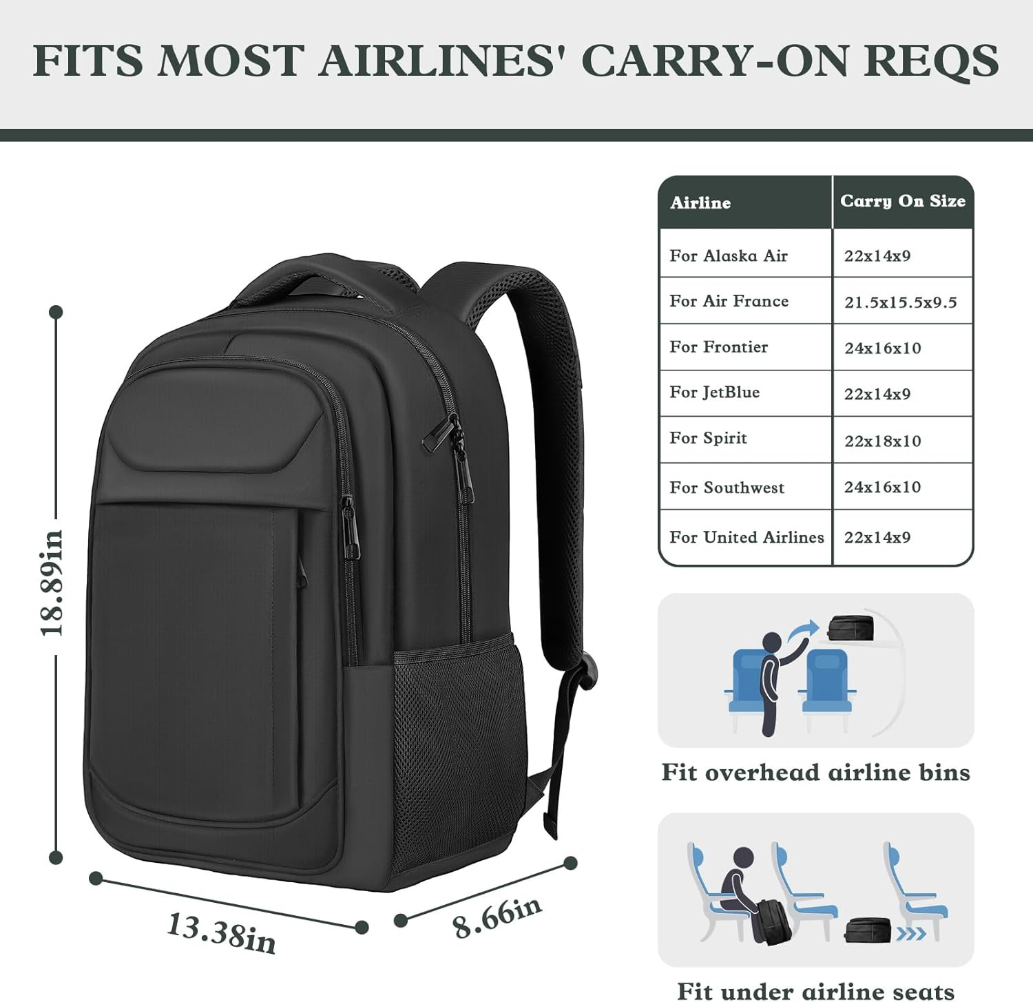 Travel Laptop Backpack 17 Inch, Sturdy Professional Travel Backpack for Men Wome