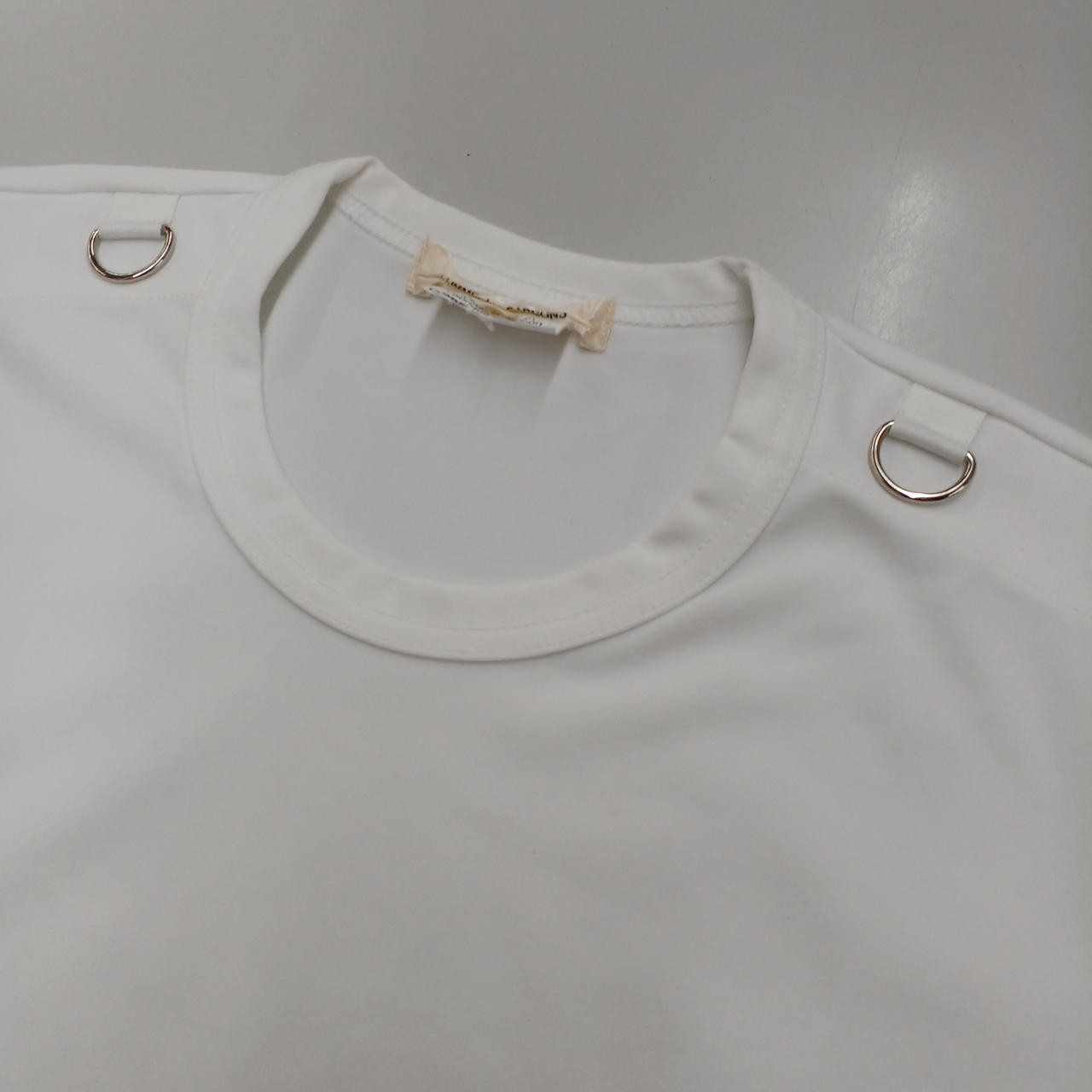 Comme Des Garçons Chain Harness T-Shirt S White Polyester