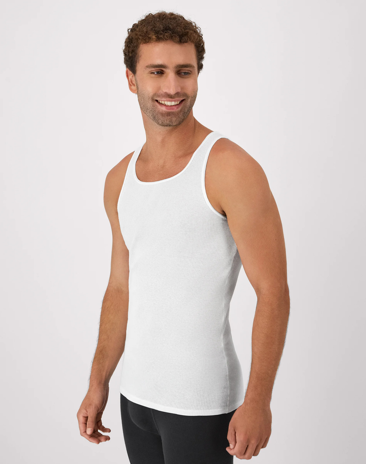 Hanes Men’s TAGLESS ComfortSoft White A-Shirt 6-Pack Shirts Tank FreshIQ Value