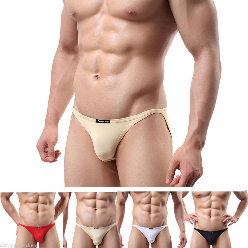 Men’s Ultra Thin Silky High Leg Semi-Transparent Brief Ice Silk Pants Underwear