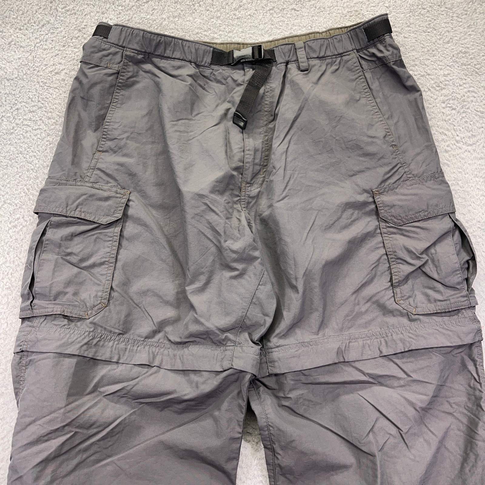 Rei Co-Op Pants Mens Large x30 Green Trailmade Cargo Roll Up Belted Nylon Hiking