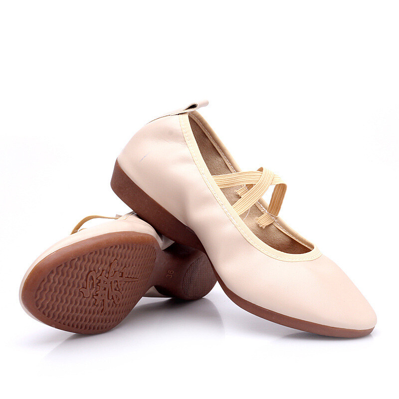 Women’s Dance Shoes Soled Flat Heel Soft Pu Leather Professional Dance Shoes