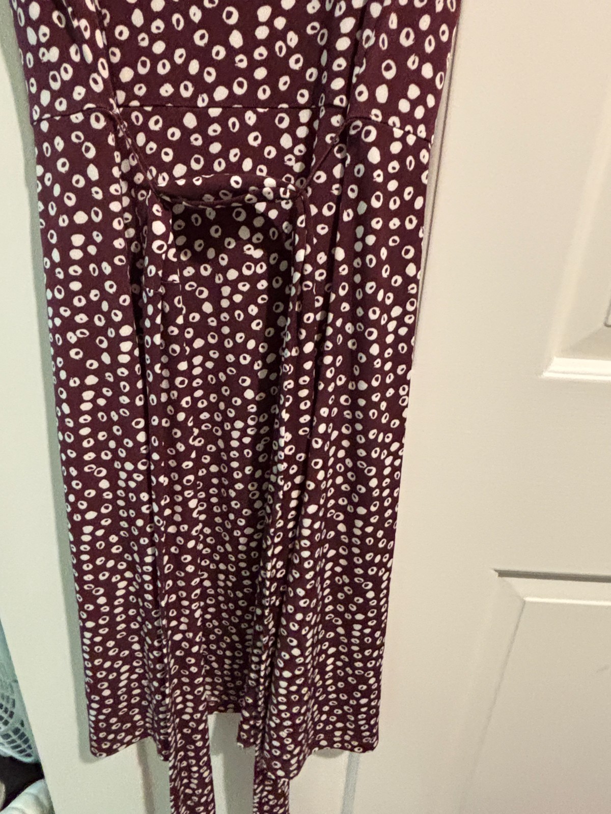 New Ann Taylor Loft maxi brown and white poka dot flowy dress (size US XS)