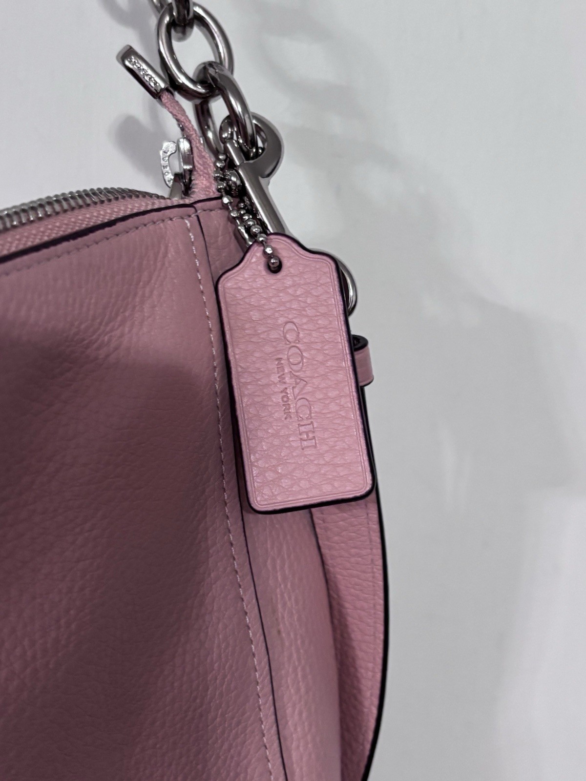 Coach Pink Pebbled Sutton Hobo Shoulder Bag
