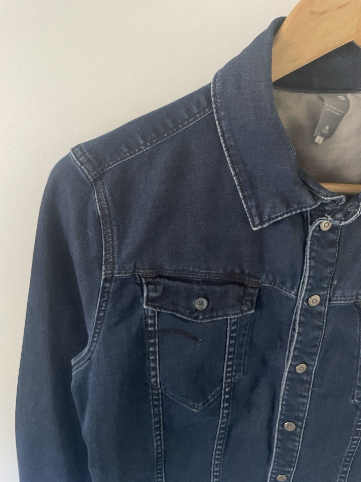 G-Star RAW Women’s Arc Slim 3D Western Denim Shirt Navy Blue Size Medium