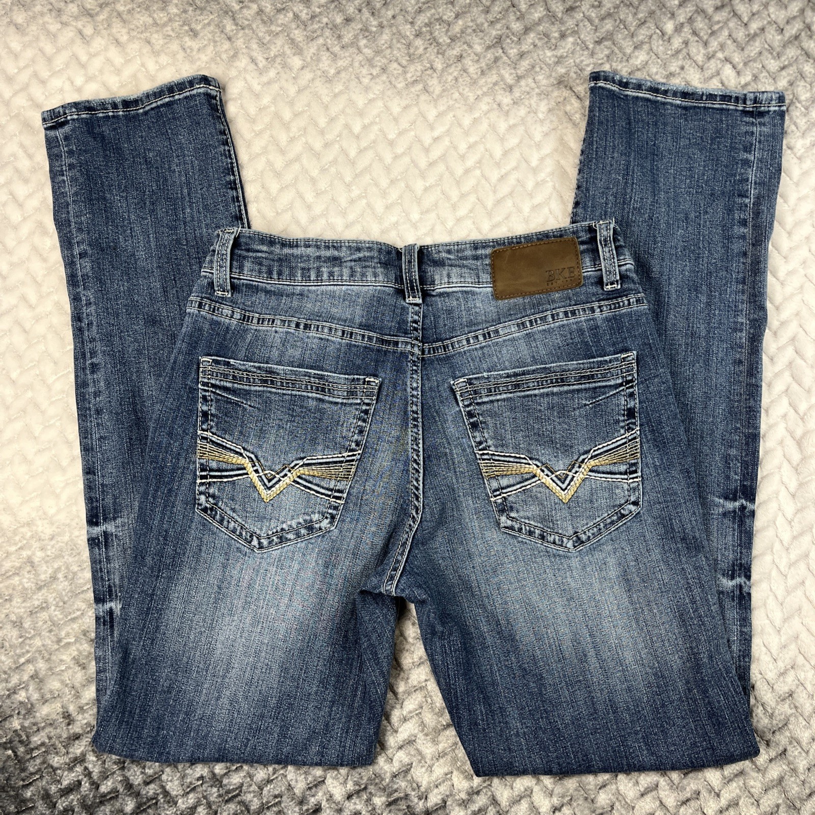 BKE Alec Jeans Mens 30×32 Blue Straight Leg Stretch Denim Medium Wash Fading