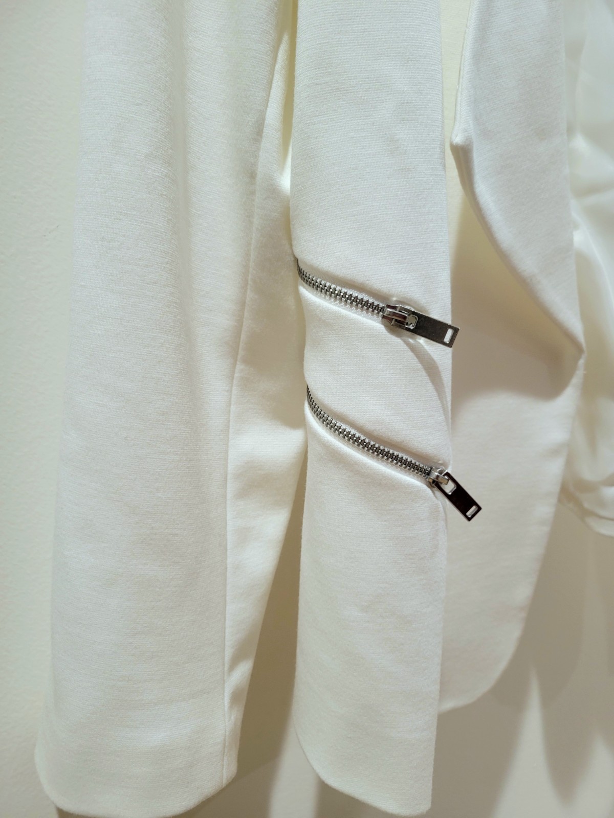 NWT Jules & Leopold Open-Style Zipper Detail White Blazer Fully Lined Size L