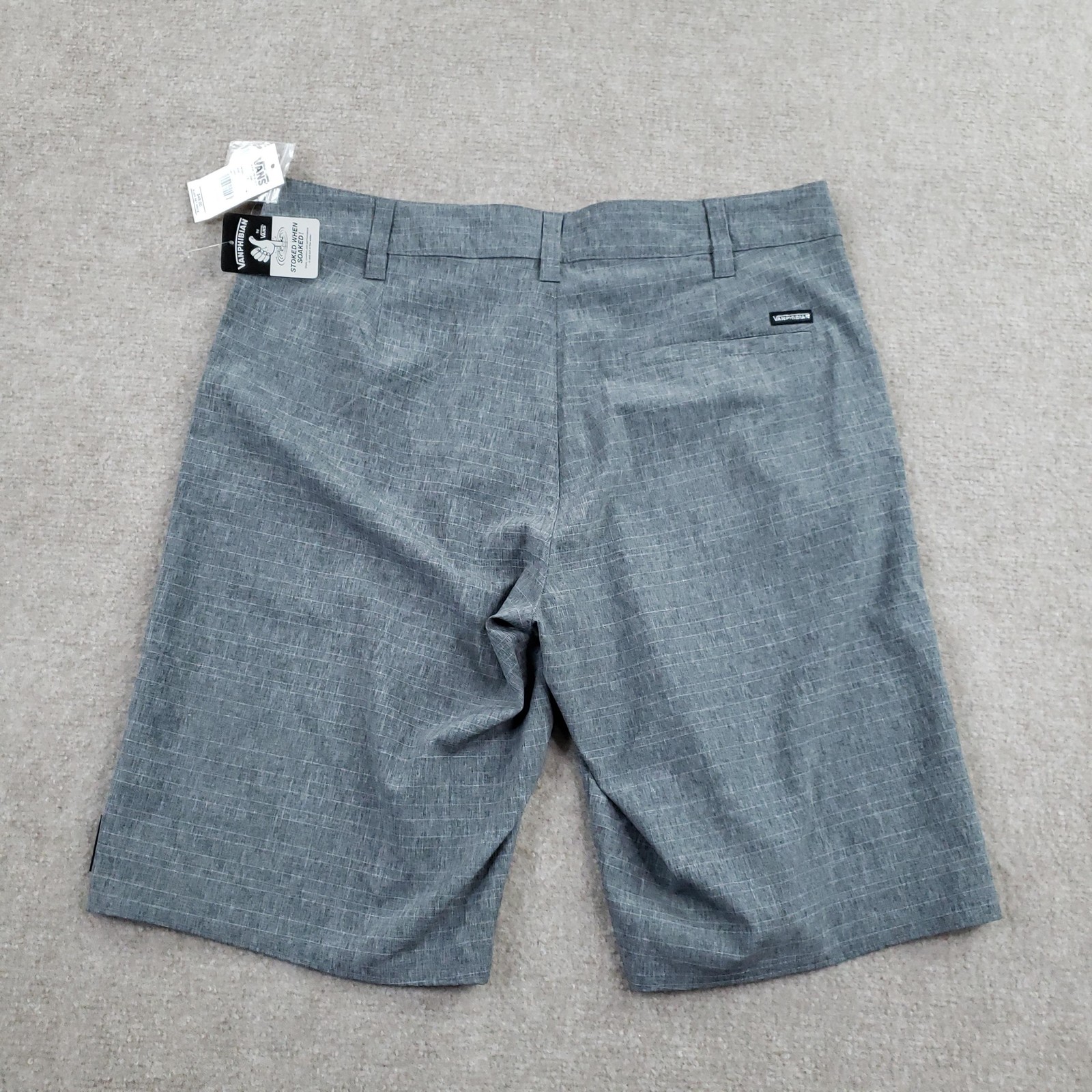 Vanphibian By Vans Short Mens 32 Gray Quick Dry Stretch Pockets Back Pocket Swim