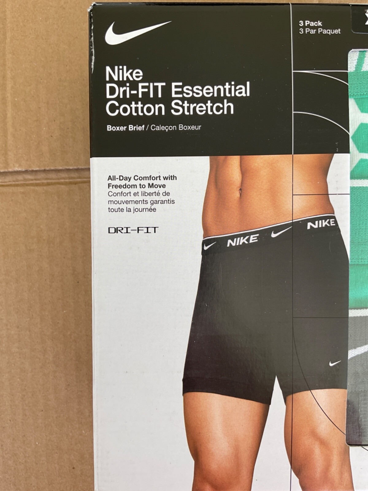 Nike Essential Cotton Stretch 3-Pack Boxer Brief Dri New Various Color Blue Pink