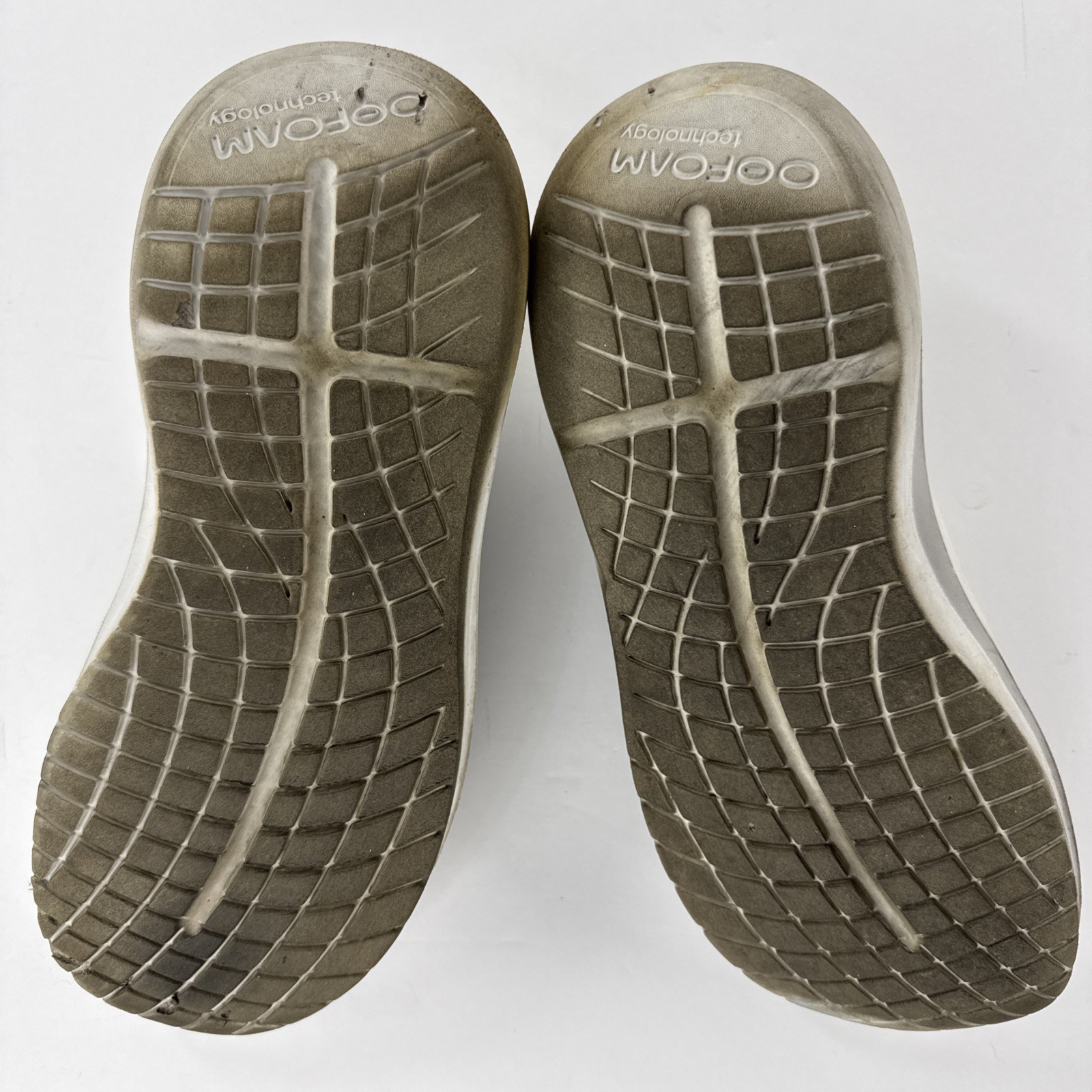 Oofos Oomy Stride Recovery Sneakers Lace Up Tan Gray Mens 14