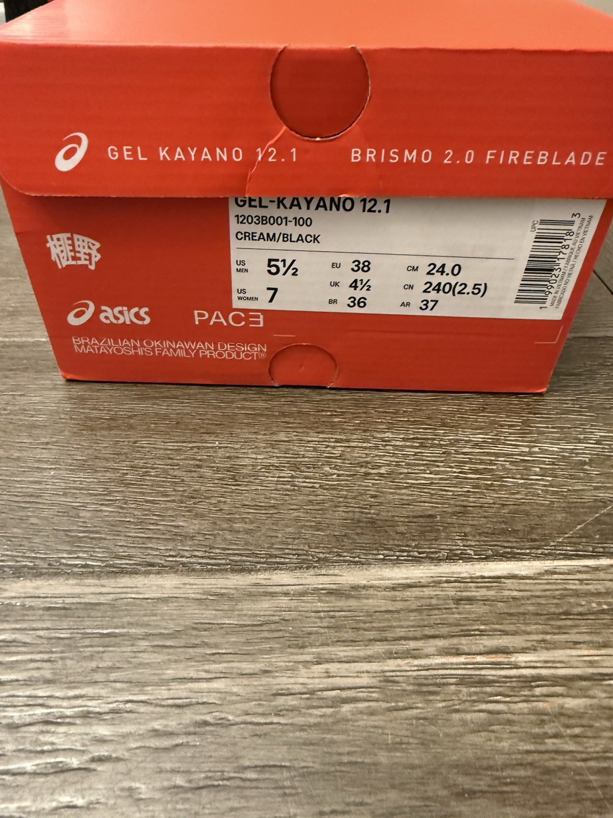 Size 5.5 – ASICS x PACE Gel-Kayano 12.1 Shoes Cream/Black “1203B001-100”