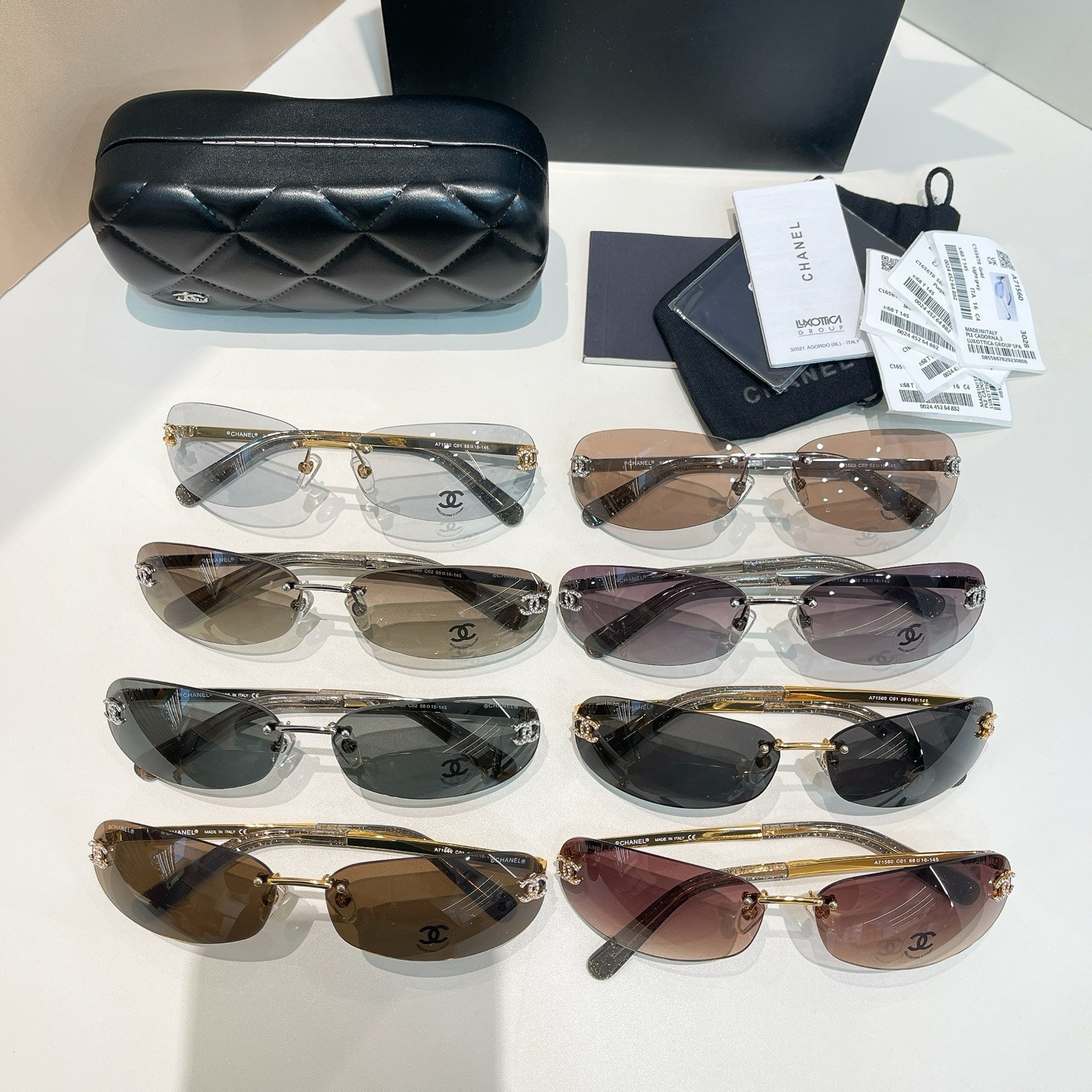 Chanel A71560 Shield Rimless Sunglasses 68-16-145 Unisex