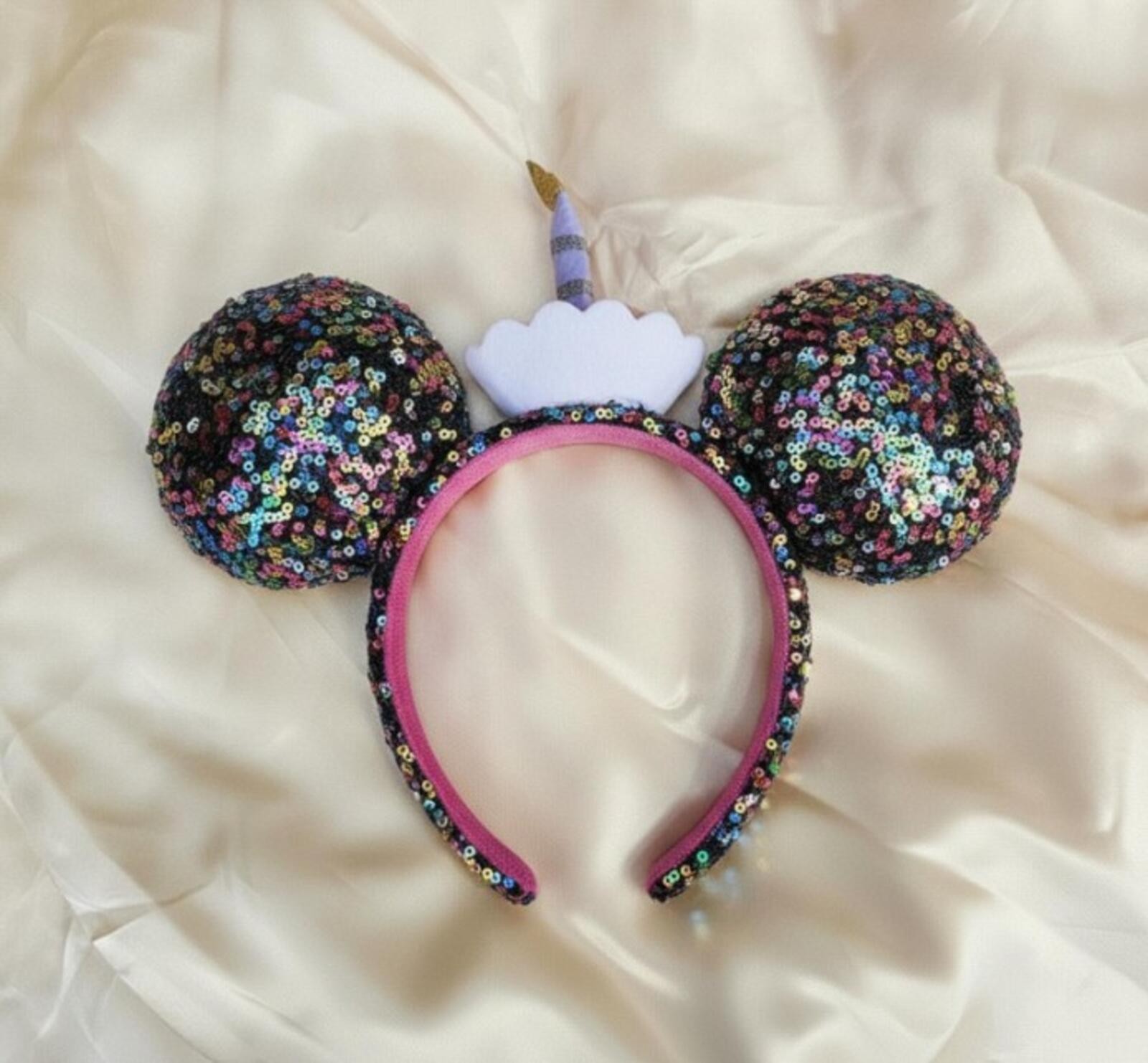 Happy Birthday Cupcake Minnie Ears New sequin