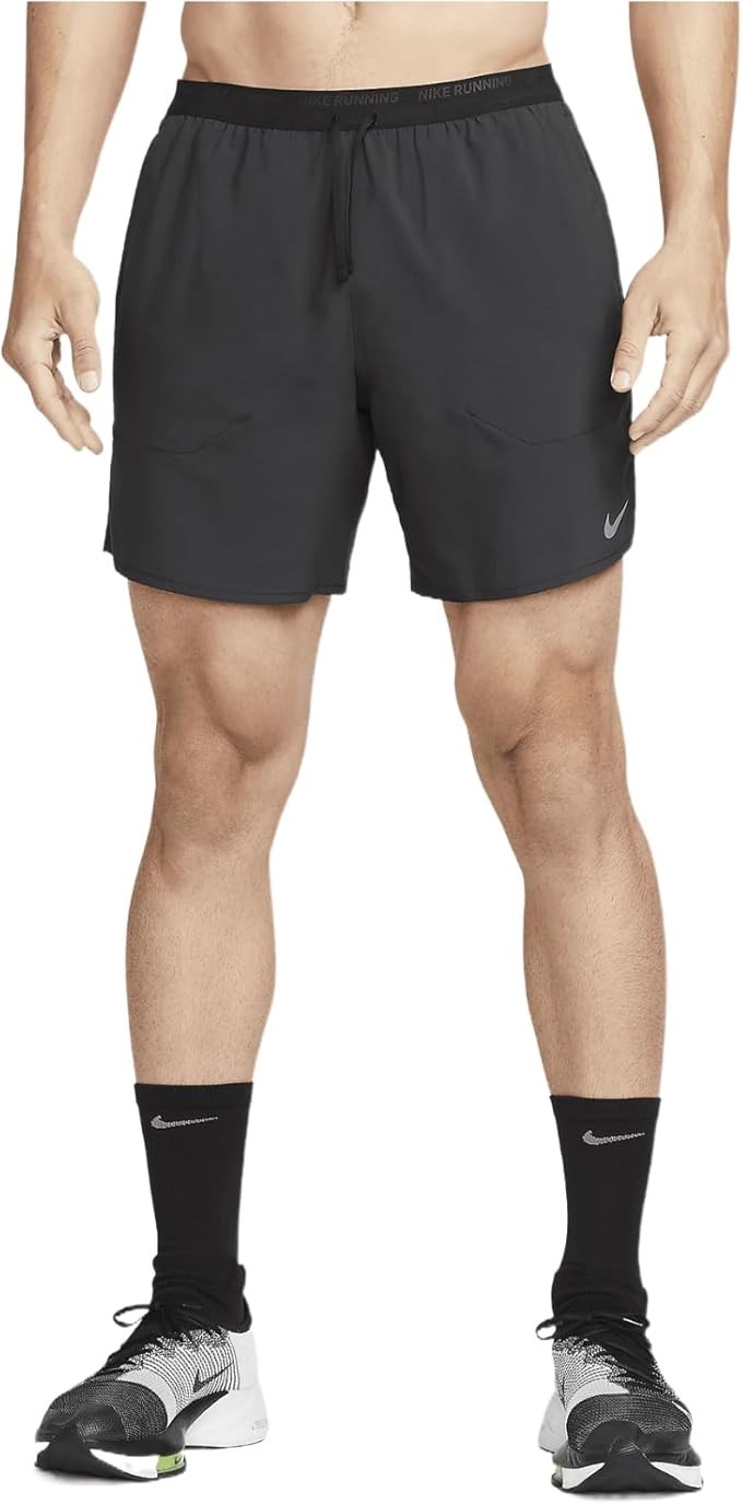 Nike Stride Dri-FIT Mens 7″ Brief-Lined Running Athletic Shorts Black DM4761-010