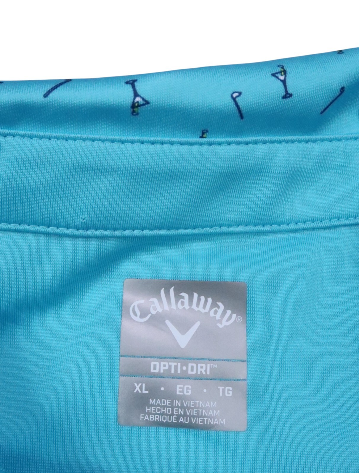 CALLAWAY jerse MENS XL POLO SHIRT PERFORMANCE GOLF CLUB COCKTAIL MARTINI PRINT