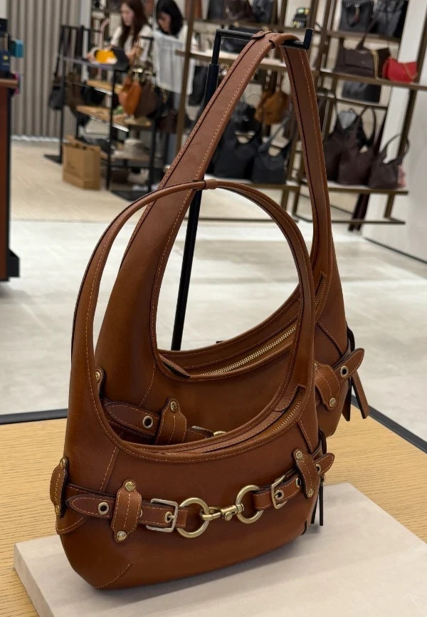 COACH Belted Ergo Shoulder Bag 26 Amber Brown CEN80 NWT