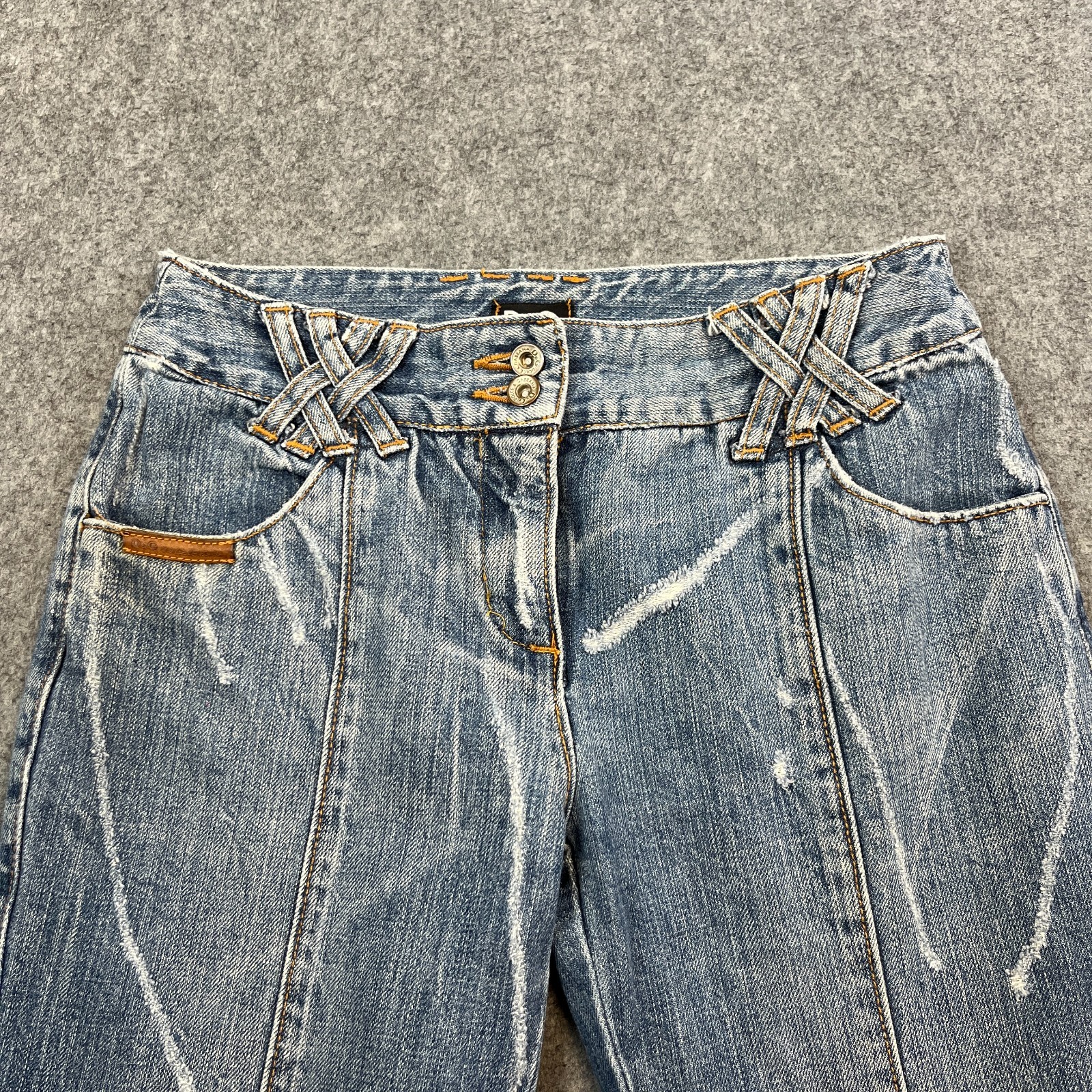 D&G Womens Jeans Bootcut Flare 24 32 UK 6 Low Rise Panel Vintage Italian Y2K 00s