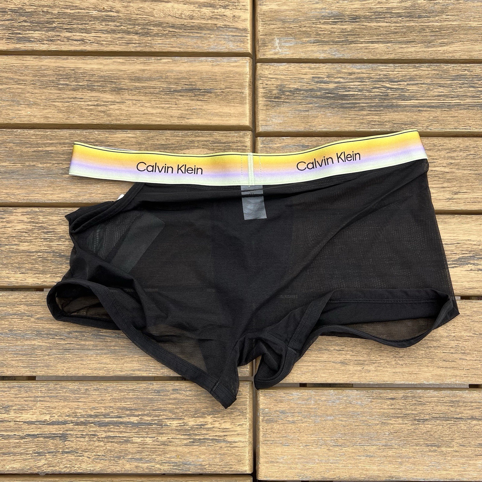 Calvin Klein CK men black icon sheer mesh nylon Trunk underwear size M L