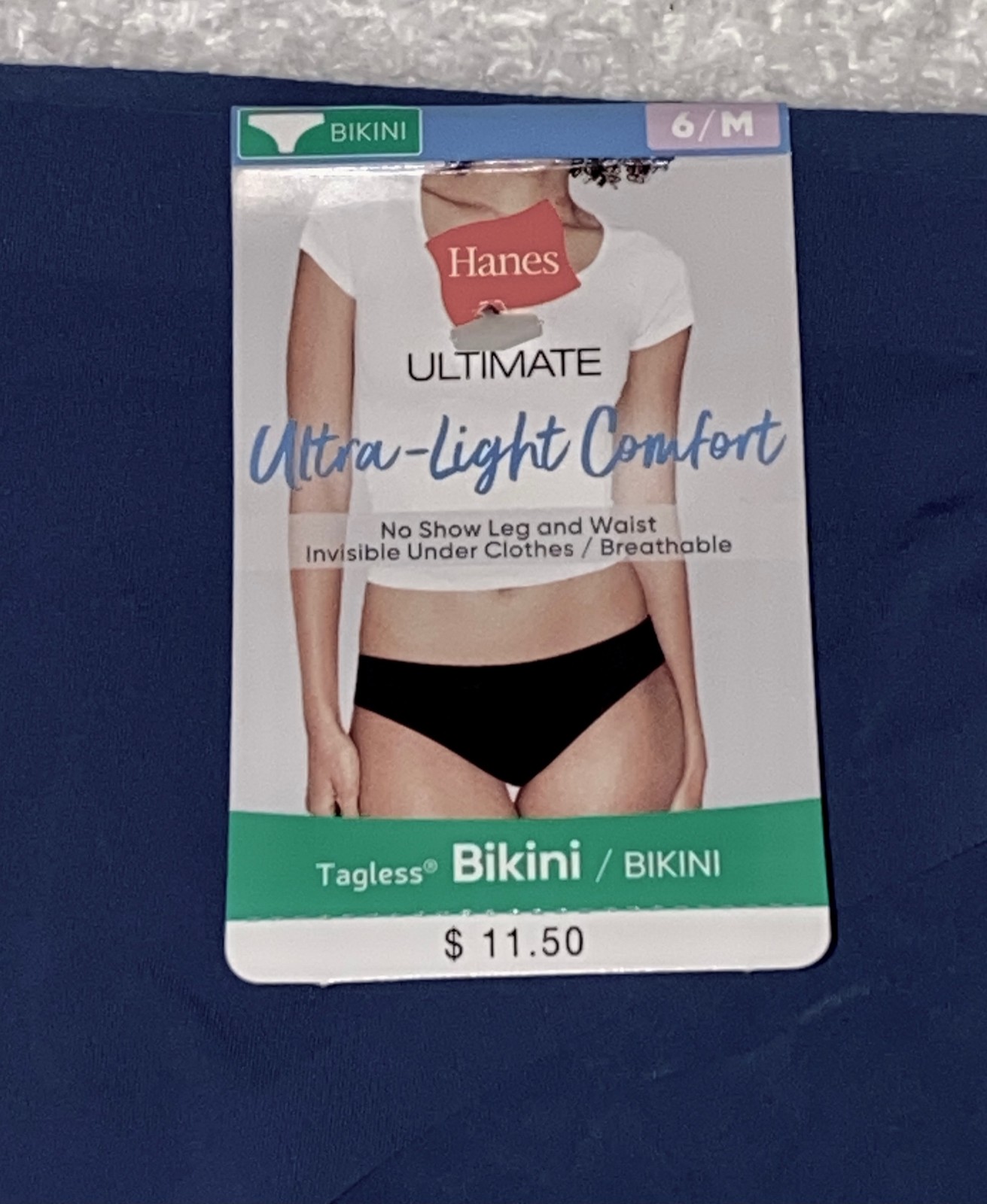HANES Ultra Light Weight Comfort Navy Blue Bikini Panty Womens S 5 M 6 L 7 XL 8