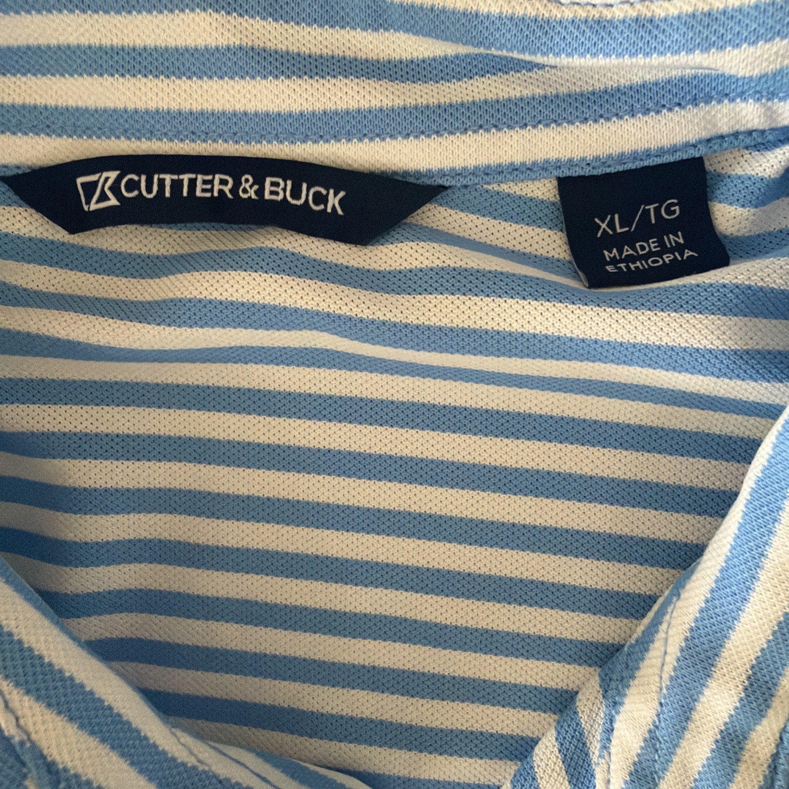 Auburn University Cutter & Buck Mens XL Blue Striped Polo