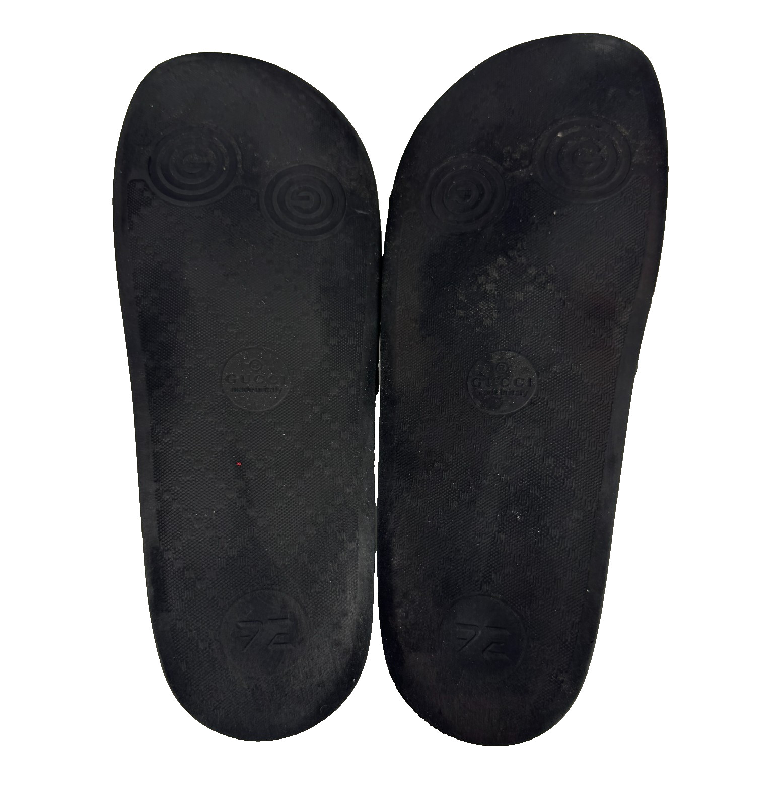 $510 Gucci Auth Men Black Web Rubber Pool Slides 9.5 US 9 UK 43 EU Sandals Shoes