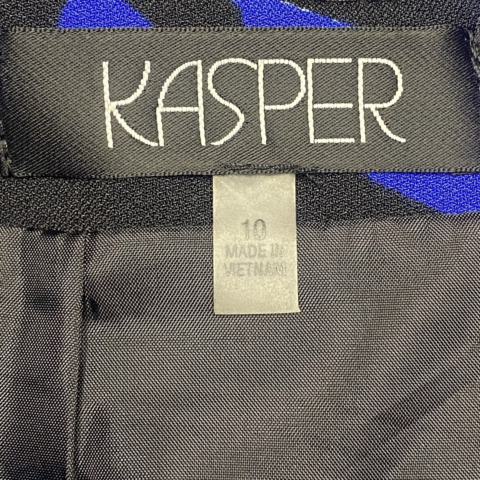 Kasper Pencil Skirt Size 10 Blue Black Floral Back Slit Lined Office Church Flaw