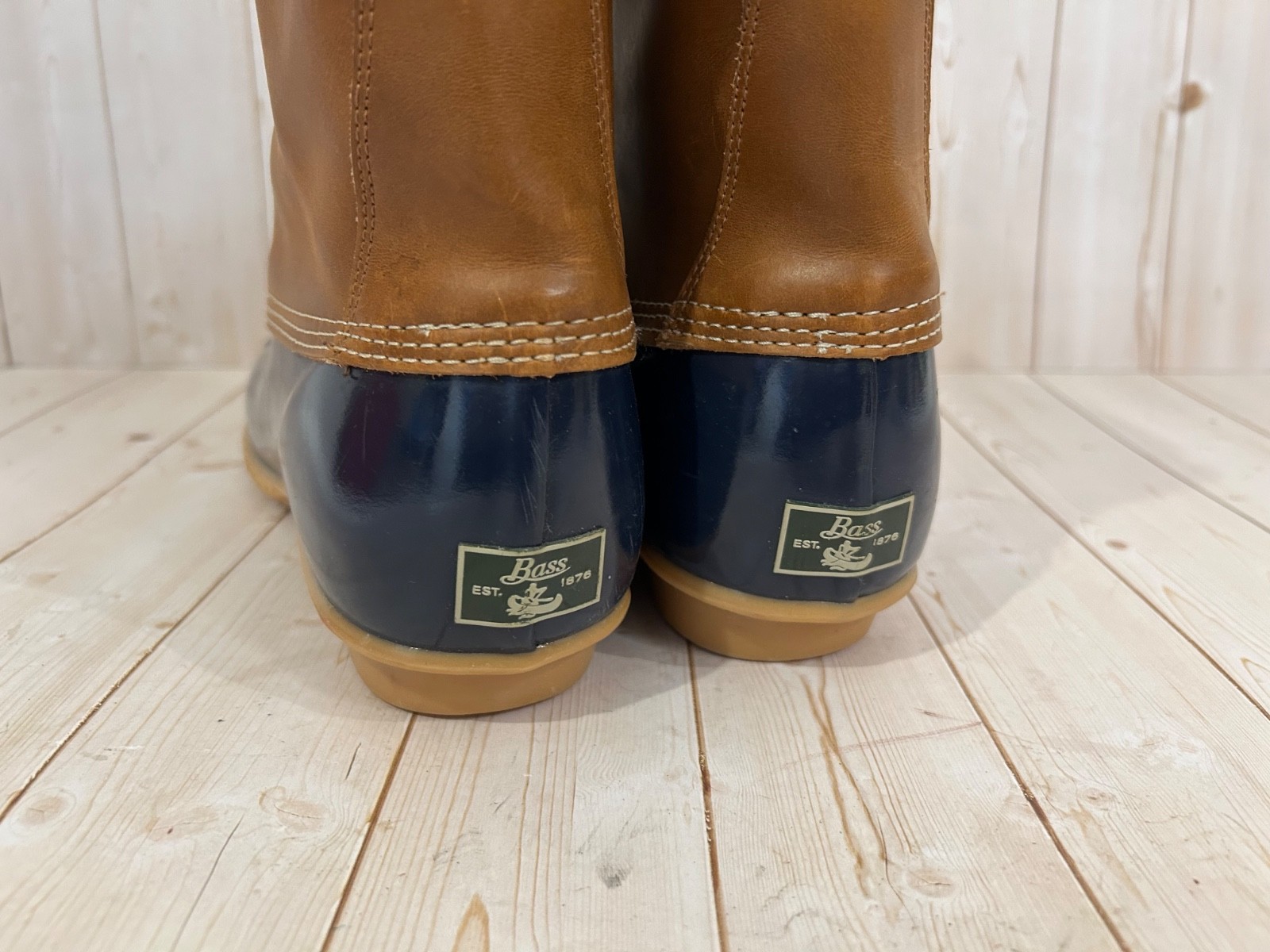 GH Bass Women Bernice Duck Boot Leather Waterproof Snow Rain Sz 10M Blue Brown