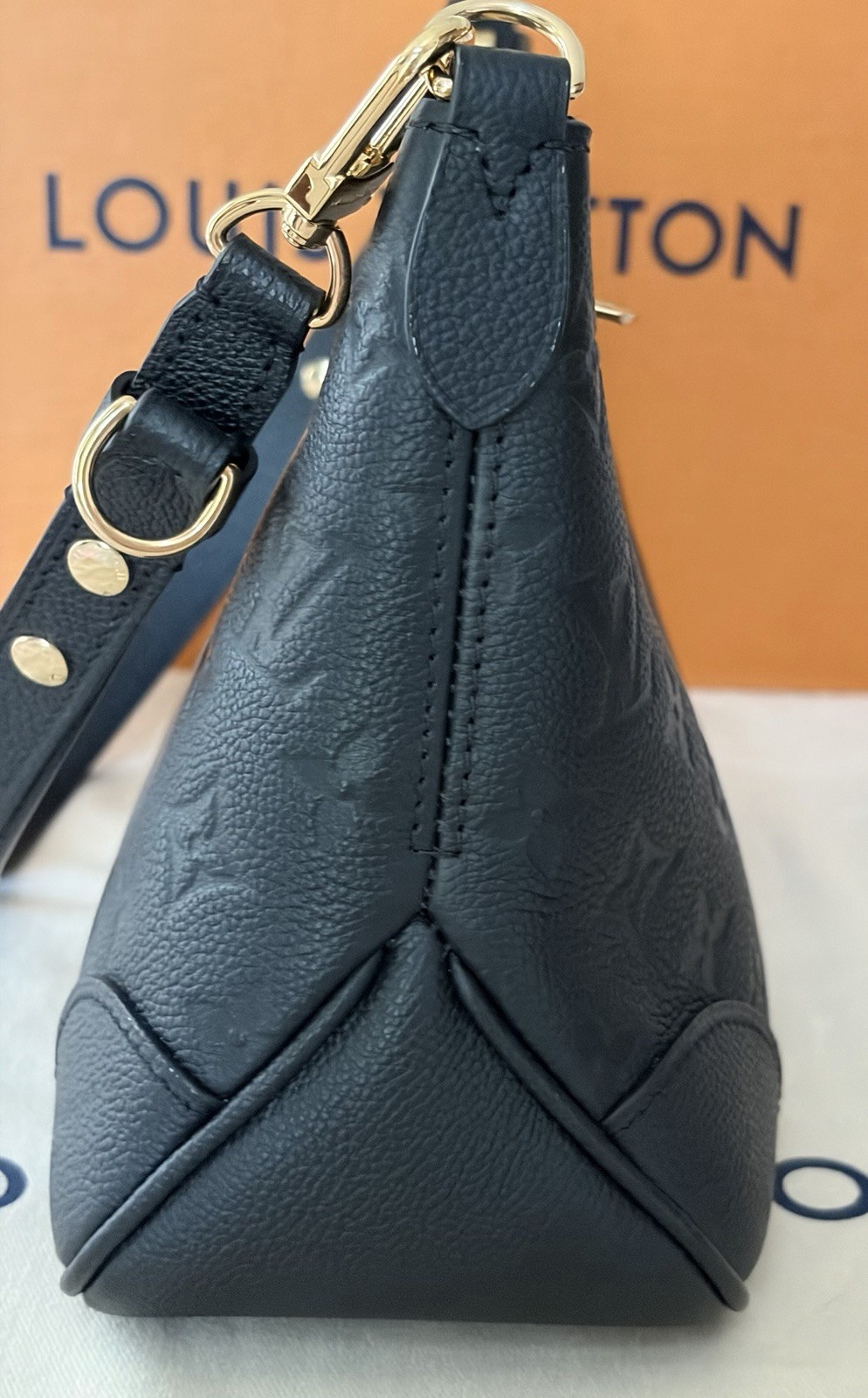 Louis Vuitton Boulonge PM Monogram Empreinte Leather Noir M12930