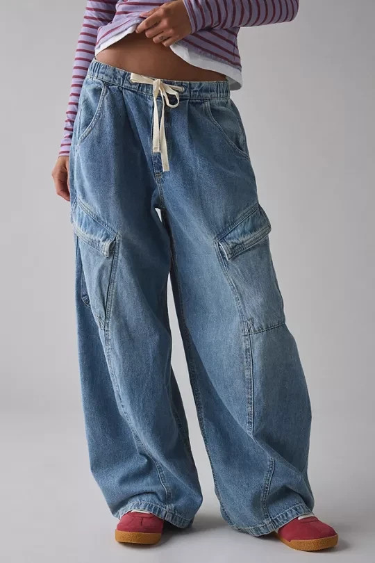 BDG-BDG Station Cocoon Baggy Barrel Leg Cargo Jeans