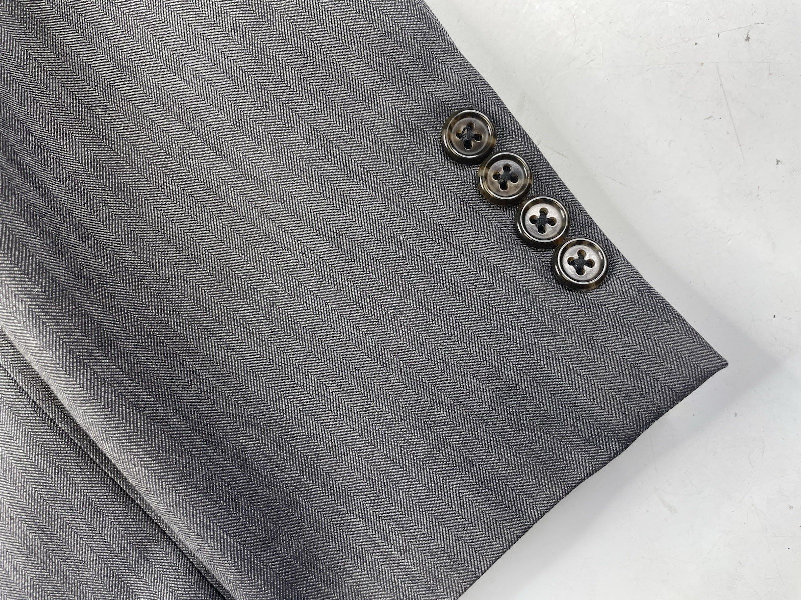 Todd Snyder Mayfair Fit Blazer Jacket 44R Wool Gray Work Sport Coat Herringbone
