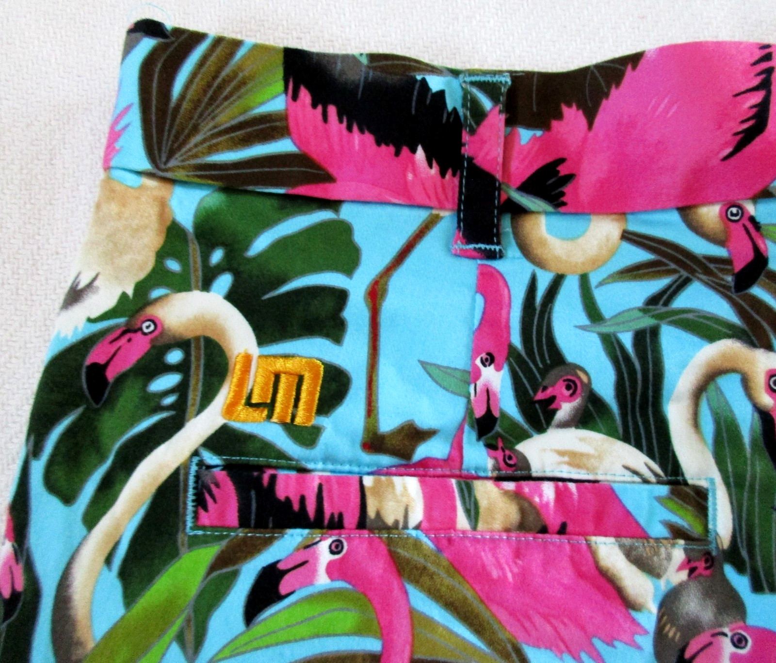 Loudmouth Golf Shorts Men’s 34 All Over Print Pink Flamingo Tropical Chino 11″