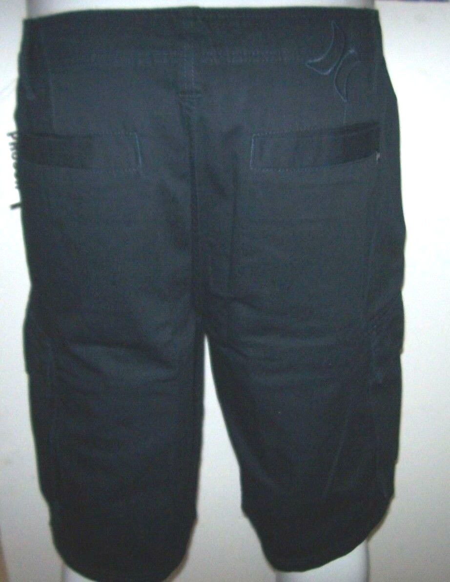 New Hurley sz 31 solid black khaki long cargo shorts skate black Commander