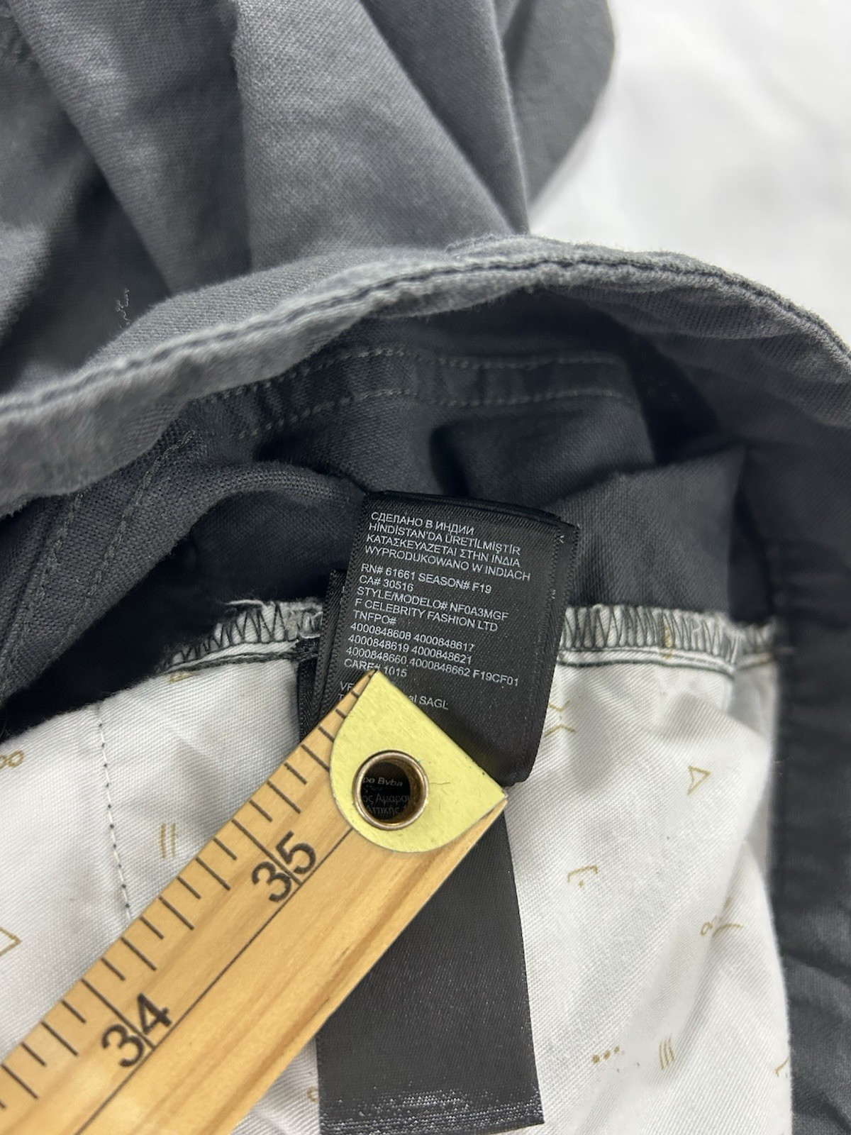 The North Face Mens Jeans 36×30 Regular Fit Straight Charcoal Gray Wash Logo