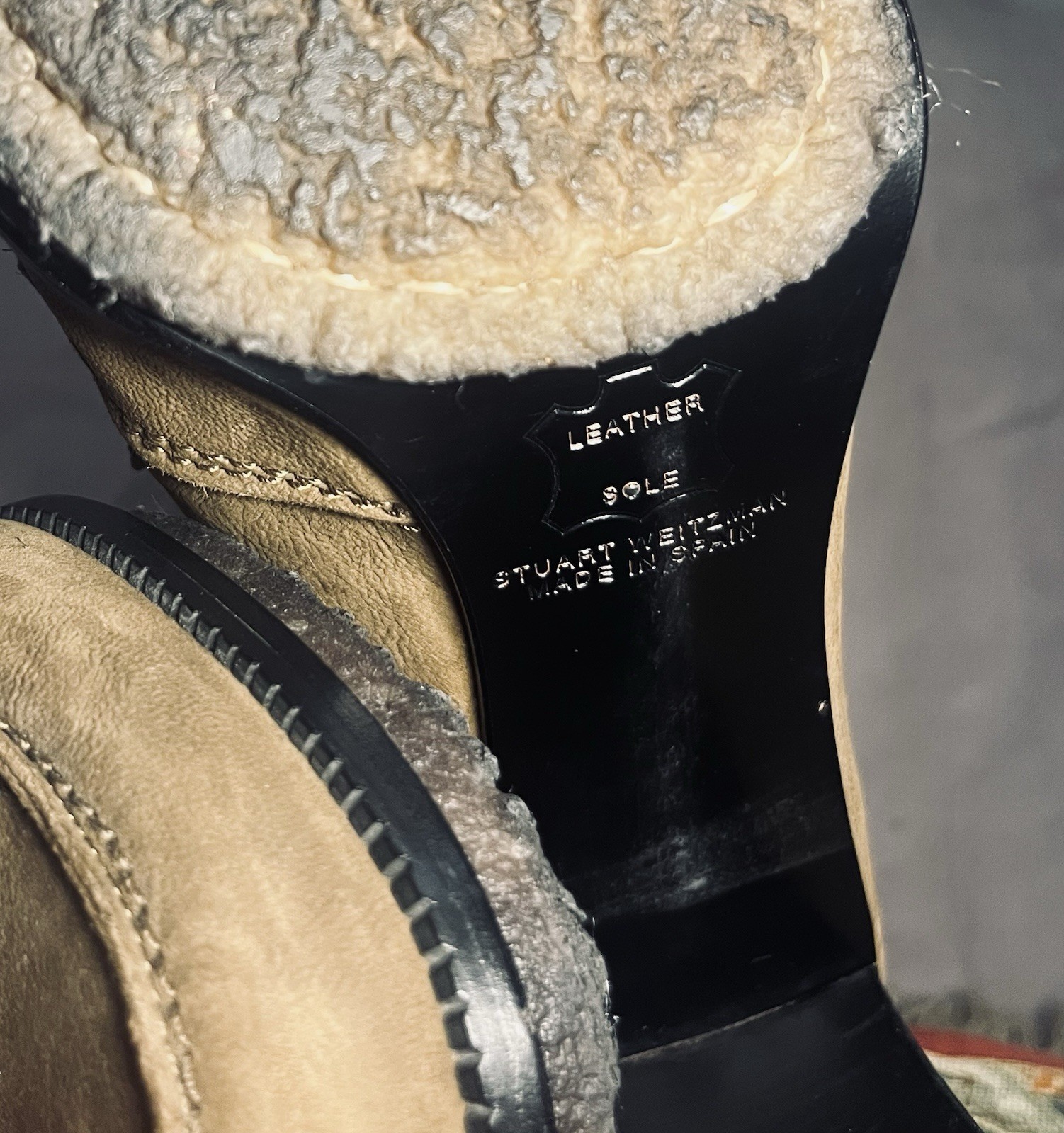 Stuart Weitzman Brown Leather Zip Ankle Boots Block Heel Square Toe Womens 8.5M