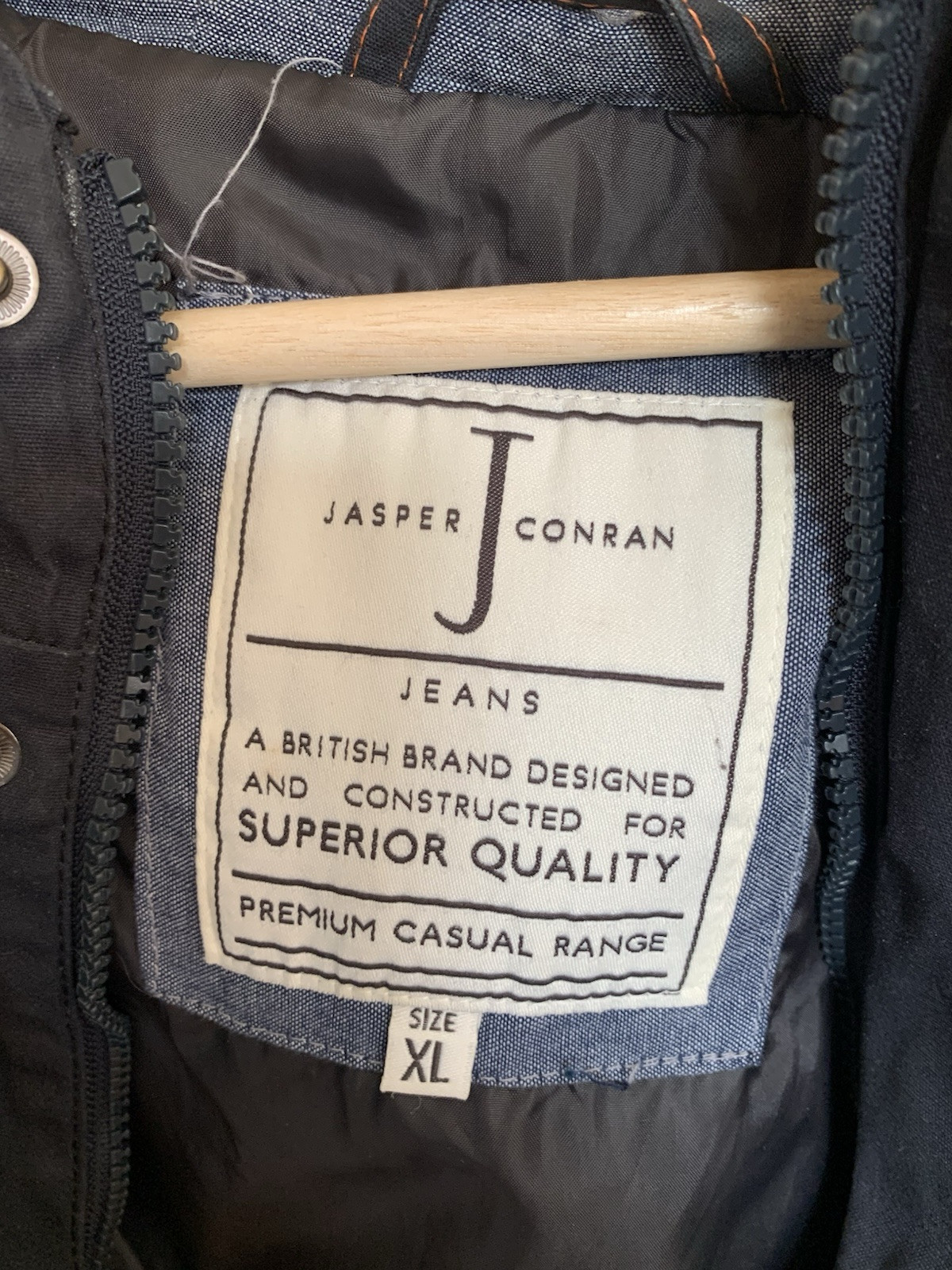Genuine Jasper Conran Jacket Women’s XL Blue Cotton Hooded Coat – Free Returns