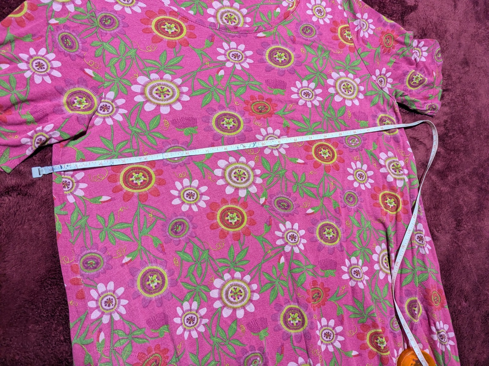 Gudrun Sjoden Knit Jersey Cotton Pink Dress Floral Women’s Medium